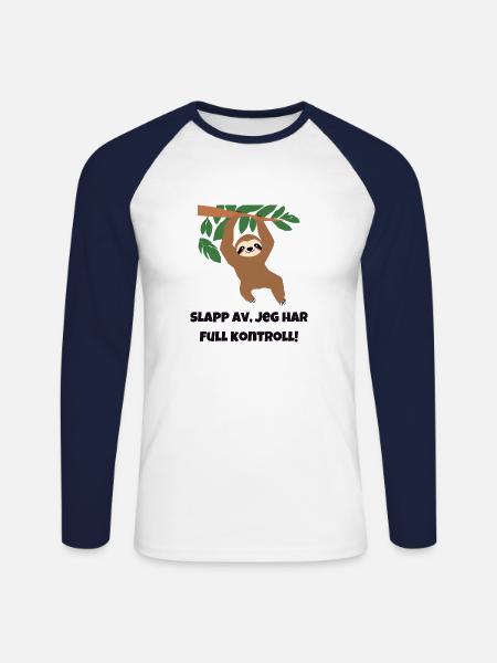 Relax I'm in Full Control! - Unisex Long Sleeve Baseball T-Shirt - white/navy