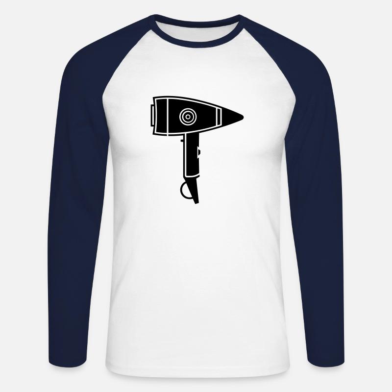 Föhn - Unisex Baseballshirt langarm - Weiß/Navy