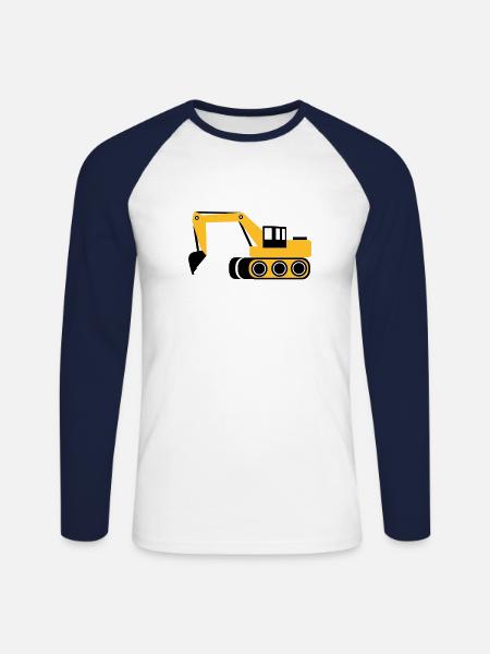 Digger - Unisex Long Sleeve Baseball T-Shirt - white/navy