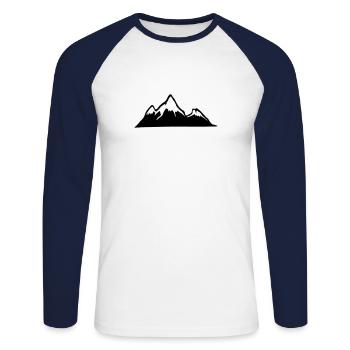 Mountains, Alps, mountain, hiking - Unisex Long Sleeve Baseball T-Shirt - white/navy - Front - Nik (191cm)