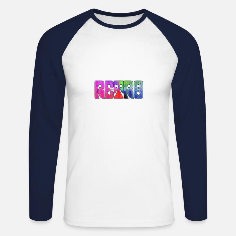 Retro J - Unisex Baseballshirt langarm - Weiß/Navy