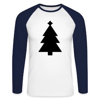 Christmas tree Christmas tree - Unisex Long Sleeve Baseball T-Shirt - white/navy - Front - Nik (191cm)