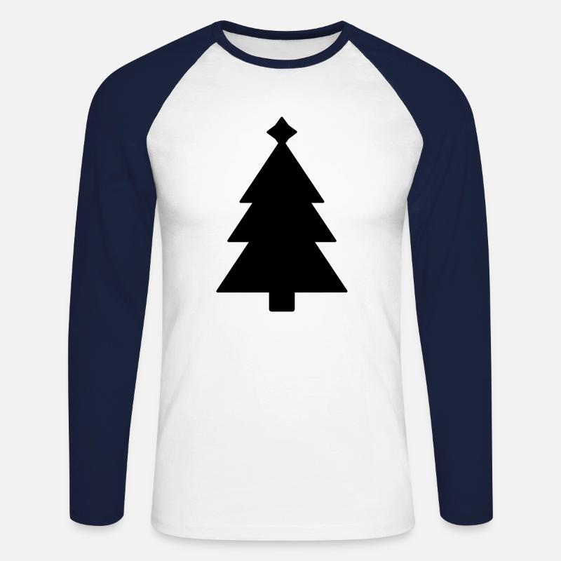 Christmas tree Christmas tree - Unisex Long Sleeve Baseball T-Shirt - white/navy