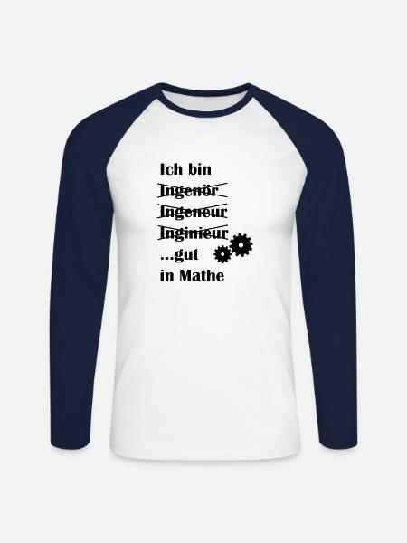 Ingenieur - Unisex Baseballshirt langarm - Weiß/Navy