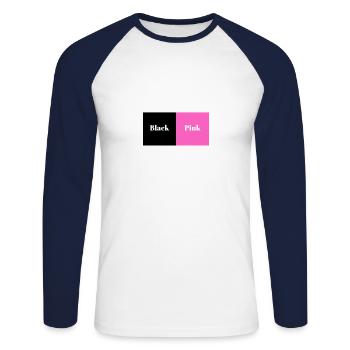 Black pink - Unisex Long Sleeve Baseball T-Shirt - white/navy - Front - Nik (191cm)