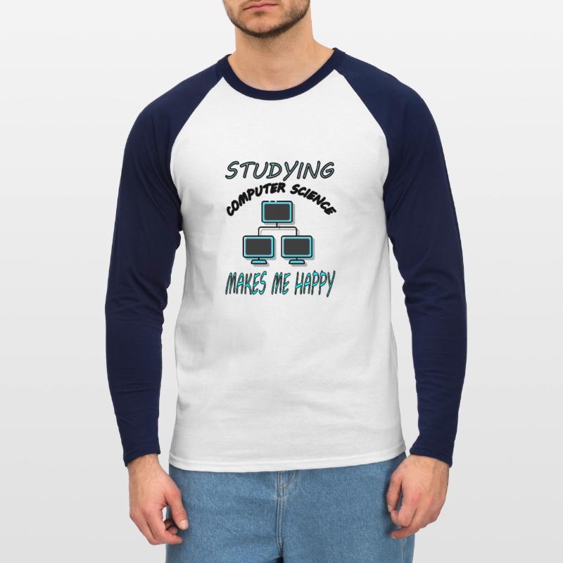 Study Computer Science Computer Science Student Gift Unisex Long Sleeve Baseball T-Shirt