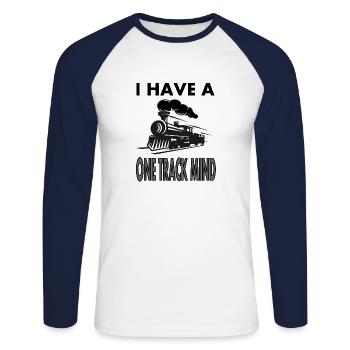 Train Driver Train Driver Saying Locomotive Gift Idea - Unisex Long Sleeve Baseball T-Shirt - white/navy - Front - Nik (191cm)