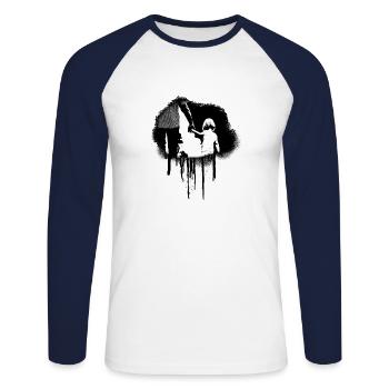 father daughter dad son love liebe Familie family - Unisex Baseballshirt langarm - Weiß/Navy - Vorne - Nik (191cm)