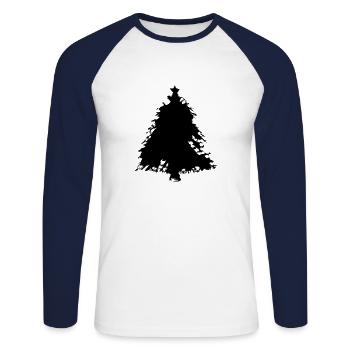 Christmas Tree Christmas Tree Winter Vector 2 - Unisex Long Sleeve Baseball T-Shirt - white/navy - Front - Nik (191cm)