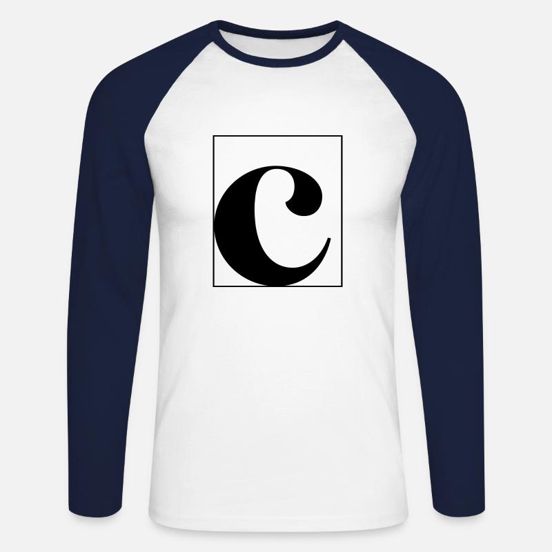 Buchstaben-Alphabet c - Unisex Baseballshirt langarm - Weiß/Navy