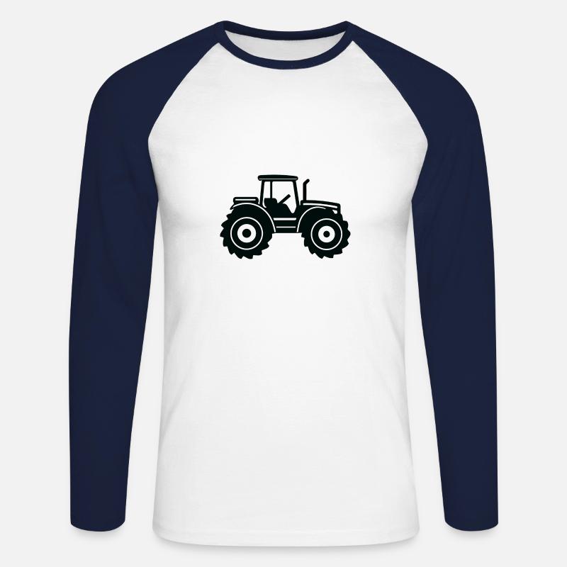 Traktor - Unisex Baseballshirt langarm - Weiß/Navy