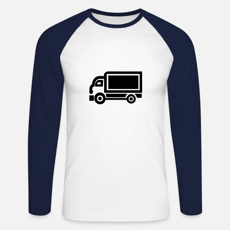 Lkw - Unisex Baseballshirt langarm - Weiß/Navy
