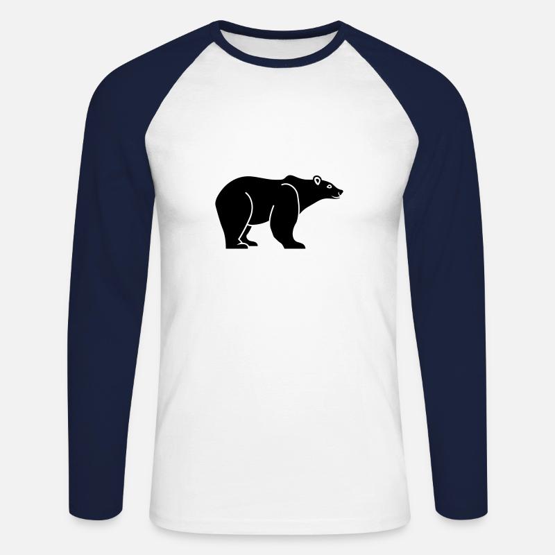 Eisbär - Unisex Baseballshirt langarm - Weiß/Navy