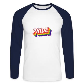 Gay Lesbian LGBT Homosexuality Pride - Unisex Long Sleeve Baseball T-Shirt - white/navy - Front - Nik (191cm)