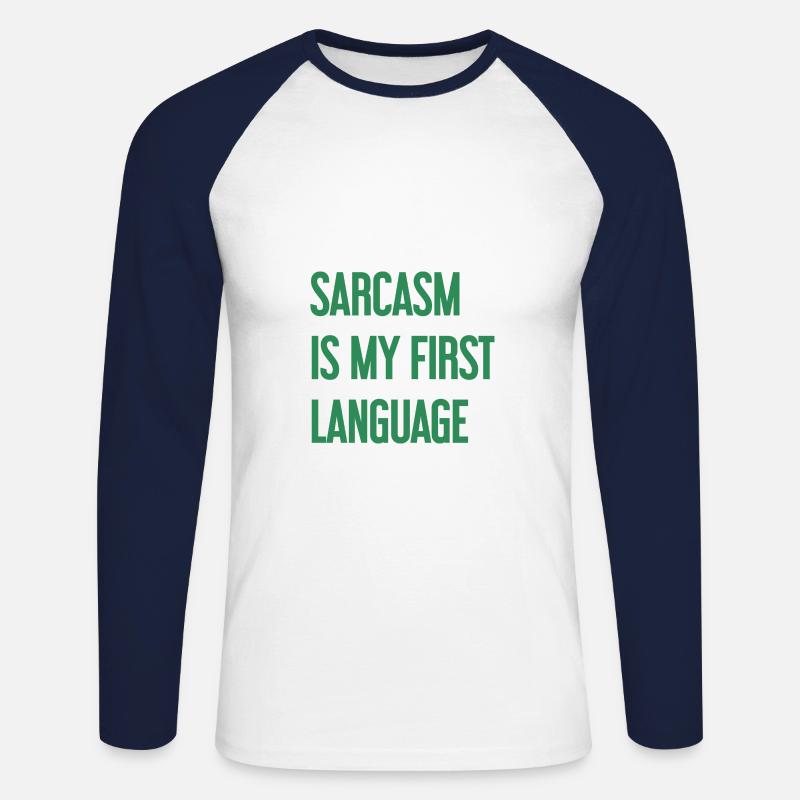 Sarkasmus-Profi - Unisex Baseballshirt langarm - Weiß/Navy