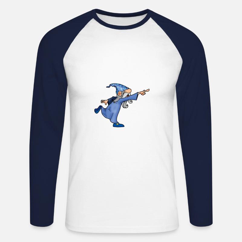 Wizzy Wizard - Unisex Baseballshirt langarm - Weiß/Navy