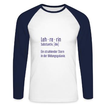 Lehrerin Lehrerinnen Schule Pädagogin Unterricht - Unisex Baseballshirt langarm - Weiß/Navy - Vorne - Nik (191cm)