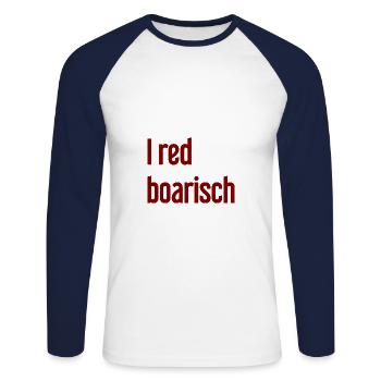 I boarisch rouge - T-shirt baseball manches longues Homme - blanc/marine - Devant - Nik (191cm)