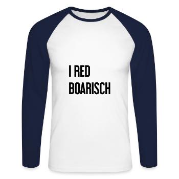 I red boarisch - Unisex Long Sleeve Baseball T-Shirt - white/navy - Front - Nik (191cm)
