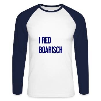 I red boarisch - Unisex Baseballshirt langarm - Weiß/Navy - Vorne - Nik (191cm)