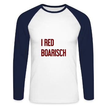 I red boarisch - Unisex Baseballshirt langarm - Weiß/Navy - Vorne - Nik (191cm)