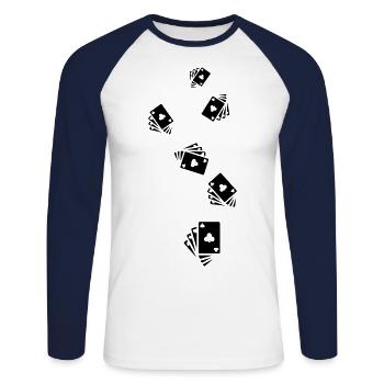 Map Icon Icon - Unisex Long Sleeve Baseball T-Shirt - white/navy - Front - Nik (191cm)