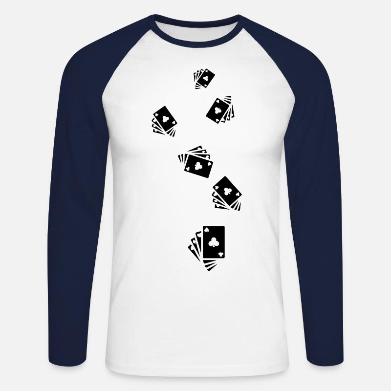 Karten Icon Symbol - Unisex Baseballshirt langarm - Weiß/Navy