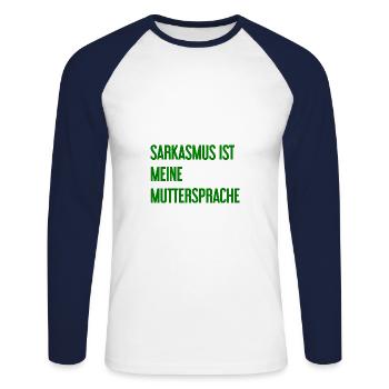 Sarcasm Pro - Unisex Long Sleeve Baseball T-Shirt - white/navy - Front - Nik (191cm)