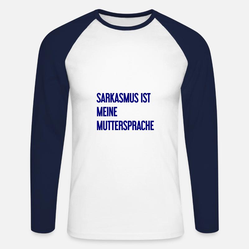 Sarkasmus-Profi - Unisex Baseballshirt langarm - Weiß/Navy
