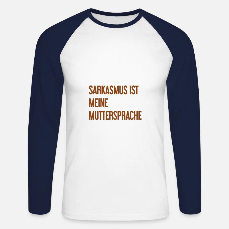 Sarcasm Pro - Unisex Long Sleeve Baseball T-Shirt - white/navy