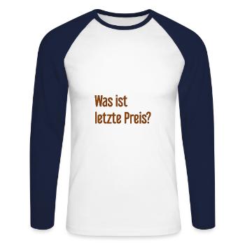 Qu’est-ce que le dernier prix ? - T-shirt baseball manches longues Homme - blanc/marine - Devant - Nik (191cm)