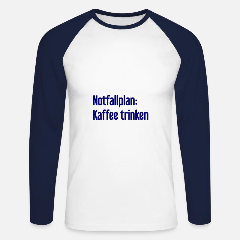 Coffee Contingency Plan - Unisex Long Sleeve Baseball T-Shirt - white/navy
