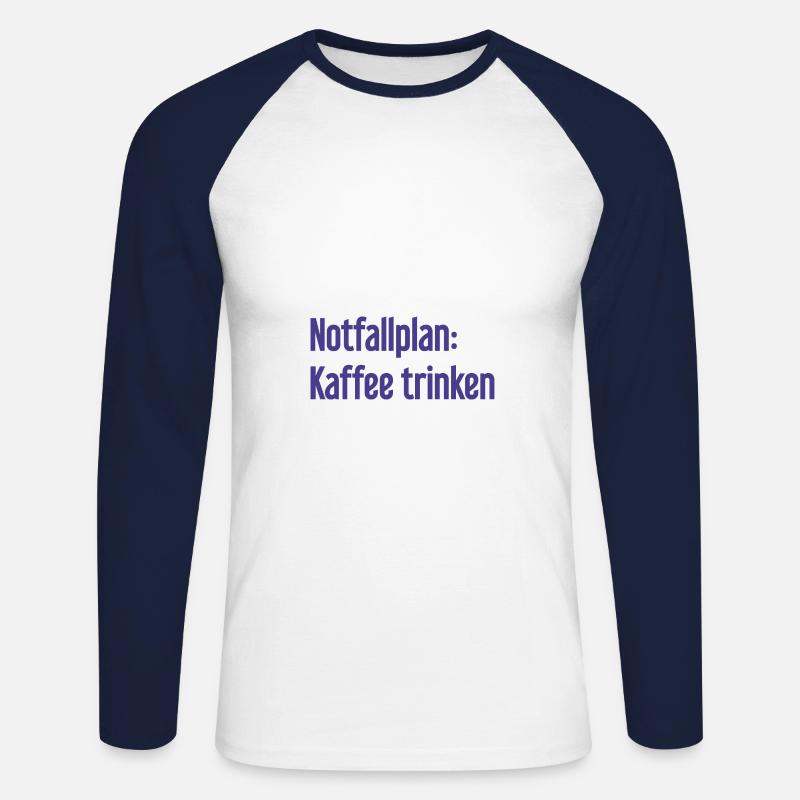 Coffee Contingency Plan - Unisex Long Sleeve Baseball T-Shirt - white/navy