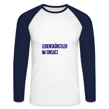 Artists of life in action - Unisex Long Sleeve Baseball T-Shirt - white/navy - Front - Nik (191cm)