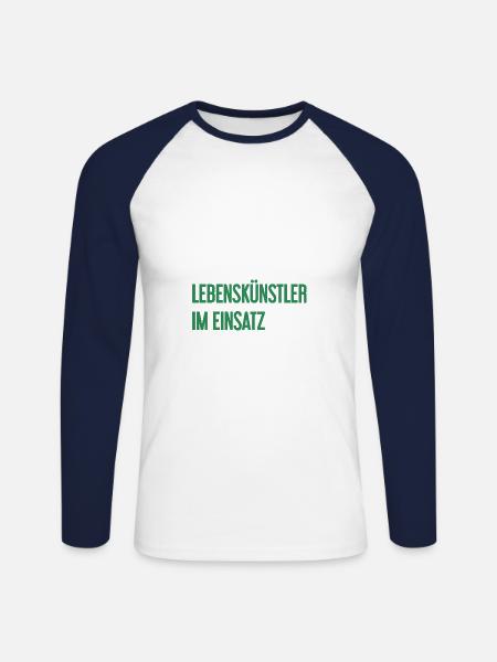 Lebenskünstler im Einsatz - Unisex Baseballshirt langarm - Weiß/Navy