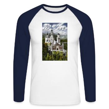 Neu Schwanstein Castle - Unisex Long Sleeve Baseball T-Shirt - white/navy - Front - Nik (191cm)