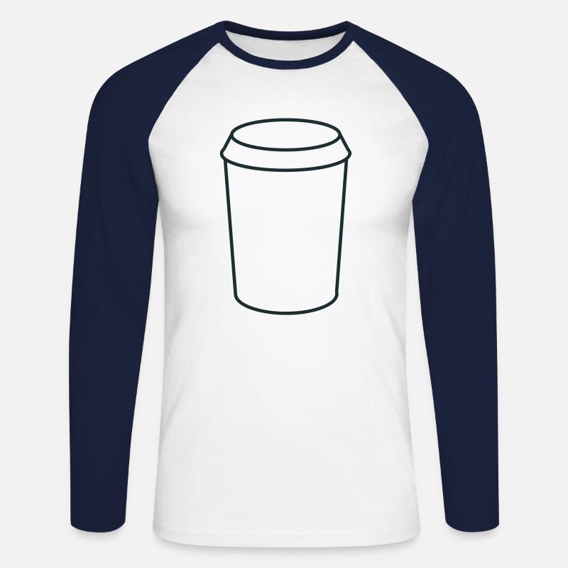 basic coffee cup - Unisex Long Sleeve Baseball T-Shirt - white/navy