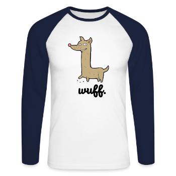 Cool dog | Funny gift idea | woof - Unisex Long Sleeve Baseball T-Shirt - white/navy - Front - Nik (191cm)