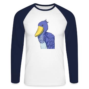 Schuhschnabel Vogel Ornithologe Wald I Geschenk - Unisex Baseballshirt langarm - Weiß/Navy - Vorne - Nik (191cm)