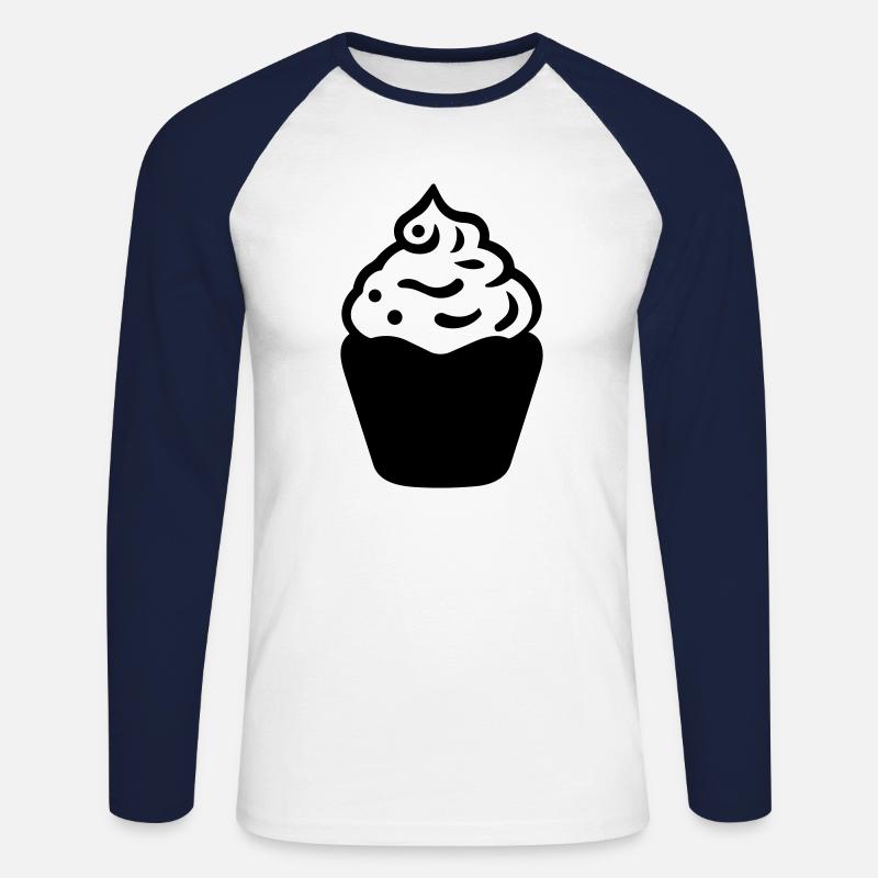 Cupcake - Unisex Baseballshirt langarm - Weiß/Navy