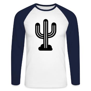 Cactus - Unisex Long Sleeve Baseball T-Shirt - white/navy - Front - Nik (191cm)