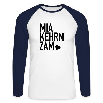 MIA KEHRN ZAM - Unisex Baseballshirt langarm - Weiß/Navy - Vorne - Nik (191cm)