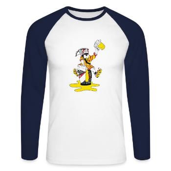Beer, Wiltsch, Old Year's Week, Switzerland, Cool, Party - Unisex Long Sleeve Baseball T-Shirt - white/navy - Front - Nik (191cm)