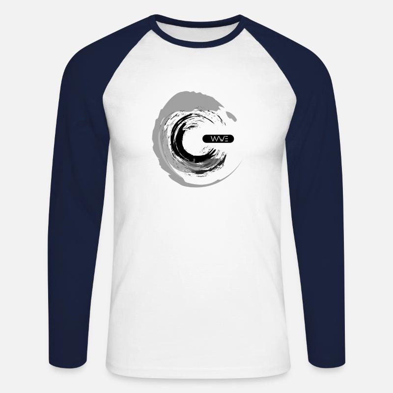 WAVE - Unisex Baseballshirt langarm - Weiß/Navy