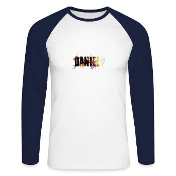 Daniel - Unisex Baseballshirt langarm - Weiß/Navy - Vorne - Nik (191cm)