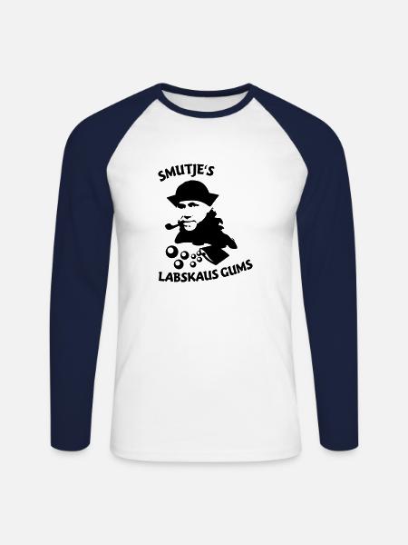 smutje's labskaus gums - Unisex Baseballshirt langarm - Weiß/Navy