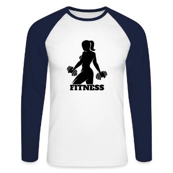 Fitness gym gym gym fitness center - Unisex Long Sleeve Baseball T-Shirt - white/navy - Front - Nik (191cm)