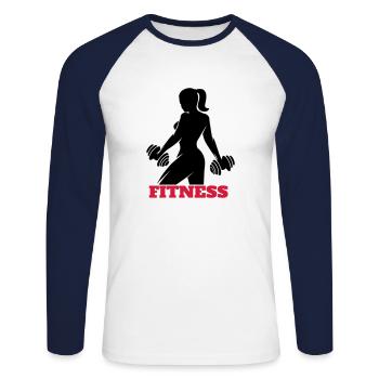 Fitness gym gym gym fitness center - Unisex Long Sleeve Baseball T-Shirt - white/navy - Front - Nik (191cm)