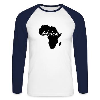 Afrique continent wildnis Safari animaux sauvages Reggae - T-shirt baseball manches longues Homme - blanc/marine - Devant - Nik (191cm)