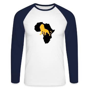 Afrika Löwen Kontinent Wildnis Safari wilde Tiere - Unisex Baseballshirt langarm - Weiß/Navy - Vorne - Nik (191cm)